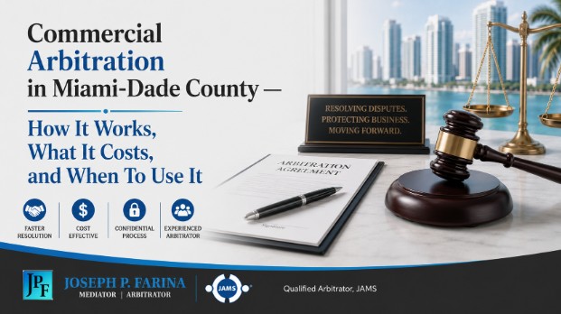 Commercial Arbitration in Miami-Dade County — How It Works, What It Costs, and When To Use It