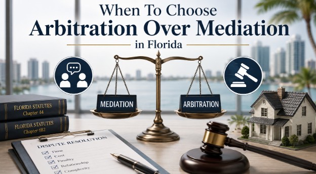 When To Choose Arbitration Over Mediation in Florida